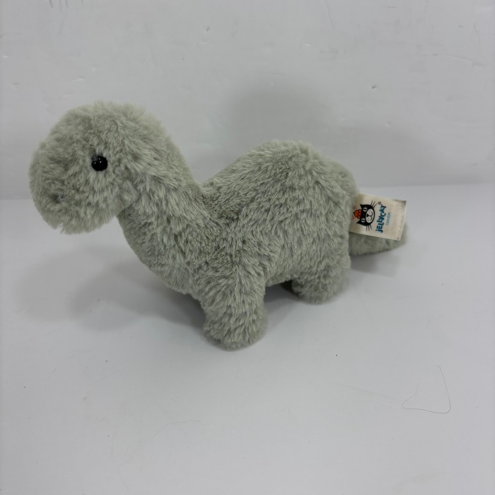 Jellycat Fossilly Brontosaurus Plush Toy Small 7" Sage Green Dinosaur Retired